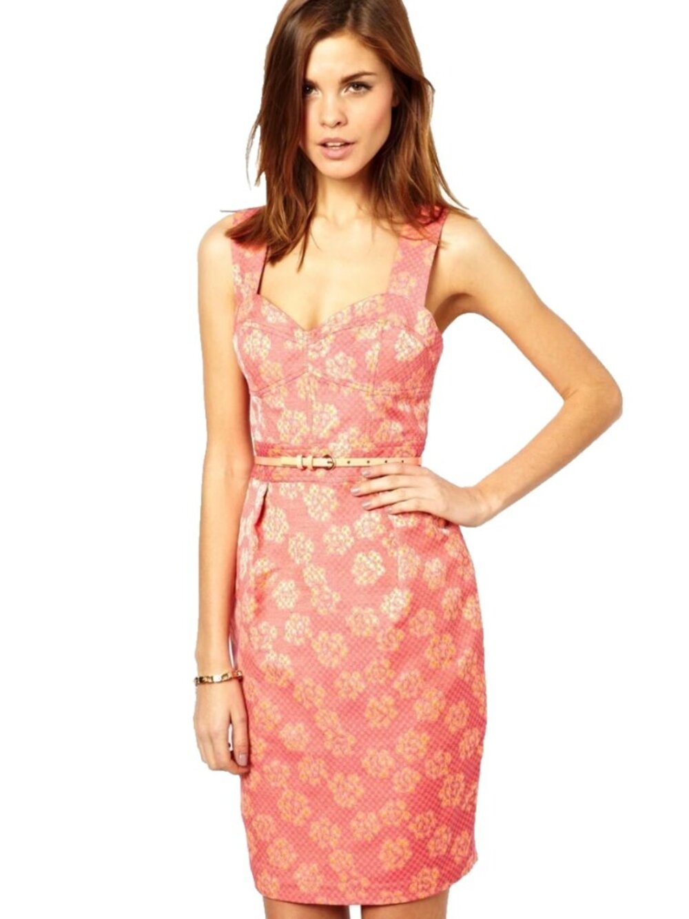 Iconic French Connection "Fantasy Floral Jacquard" Sweetheart Dress!